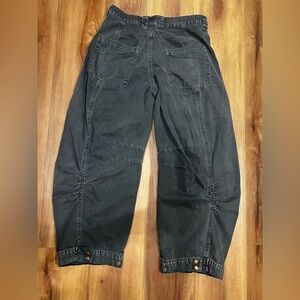 BDG Black distressed barrel jeans